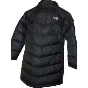 The North Face 550 Down Puffer Long Jacket Black Girls Medium 10/12